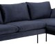 SOFAKONCEPT Cozy 2 pers. sofa, m. hjre chaiselong og 2 puder - mrkebl stof og sort metal