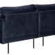SOFAKONCEPT Cozy 2 pers. sofa, m. hjre chaiselong og 2 puder - mrkebl stof og sort metal