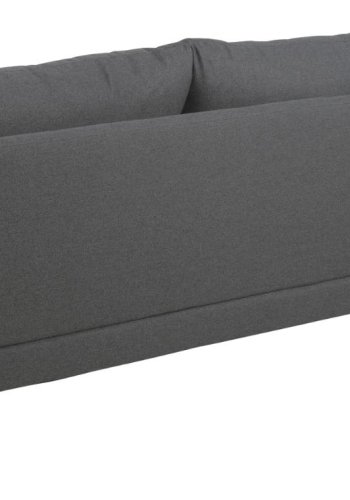 SOFAKONCEPT Cozy 2 pers. sofa, m. venstre chaiselong og 2 puder - mrkegr stof og sort bg