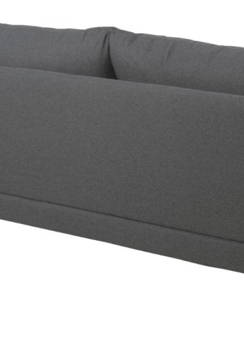SOFAKONCEPT Cozy 2 pers. sofa, m. hjre chaiselong og 2 puder - mrkegr stof og sort bg