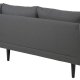 SOFAKONCEPT Cozy 2 pers. sofa, m. hjre chaiselong og 2 puder - mrkegr stof og sort bg