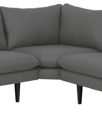 SOFAKONCEPT Cozy hjrnesofa, m. 2 puder - mrkegr stof og sort bg