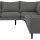 SOFAKONCEPT Cozy hjrnesofa, m. 2 puder - mrkegr stof og sort bg