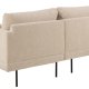 SOFAKONCEPT Cozy 2 pers. sofa, m. hjre chaiselong og 2 puder - creme stof og sort metal