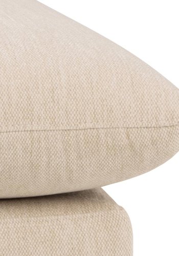 SOFAKONCEPT Cozy 2 pers. sofa, m. hjre chaiselong og 2 puder - creme stof og sort metal