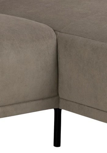 SOFAKONCEPT Noora 3 pers. sofa, m. hjre chaiselong - beige stof og sort metal