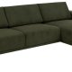 SOFAKONCEPT Noora 3 pers. sofa, m. hjre chaiselong - olivengrn stof og sort metal