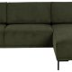 SOFAKONCEPT Noora 3 pers. sofa, m. hjre chaiselong - olivengrn stof og sort metal
