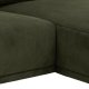 SOFAKONCEPT Noora 3 pers. sofa, m. hjre chaiselong - olivengrn stof og sort metal