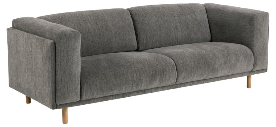 SOFAKONCEPT Elea 3 pers. sofa - antracitgrt stof og natur bg
