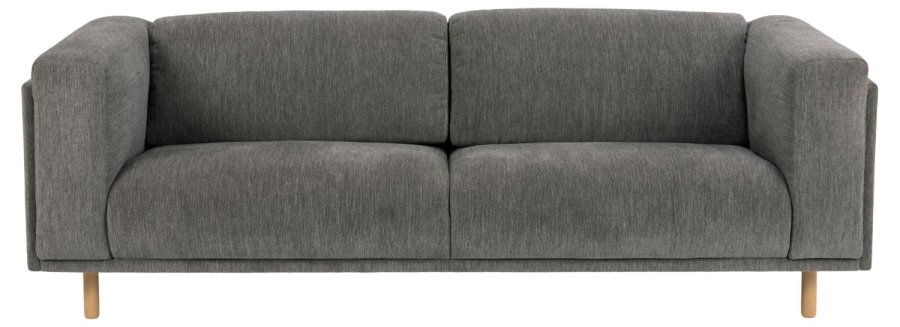 SOFAKONCEPT Elea 3 pers. sofa - antracitgrt stof og natur bg