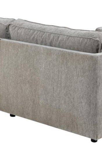 SOFAKONCEPT Cilla hjrnesofa, m. venstre hvilemodul og 5 puder - lysegr stof og sort polypropylen