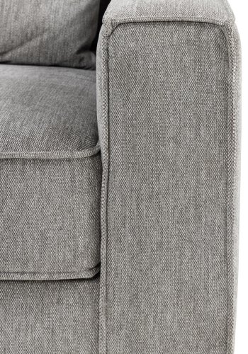 SOFAKONCEPT Cilla hjrnesofa, m. venstre hvilemodul og 5 puder - lysegr stof og sort polypropylen