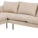 SOFAKONCEPT Cozy 2 pers. sofa, m. venstre chaiselong og 2 puder - creme stof og sort metal