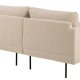 SOFAKONCEPT Cozy 2 pers. sofa, m. venstre chaiselong og 2 puder - creme stof og sort metal