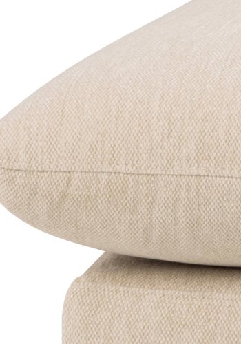 SOFAKONCEPT Cozy 2 pers. sofa, m. venstre chaiselong og 2 puder - creme stof og sort metal