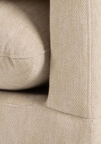 SOFAKONCEPT Cozy 2 pers. sofa, m. venstre chaiselong og 2 puder - creme stof og sort metal