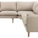 SOFAKONCEPT Cozy hjrnesofa, m. 2 puder - beige stof og natur bg