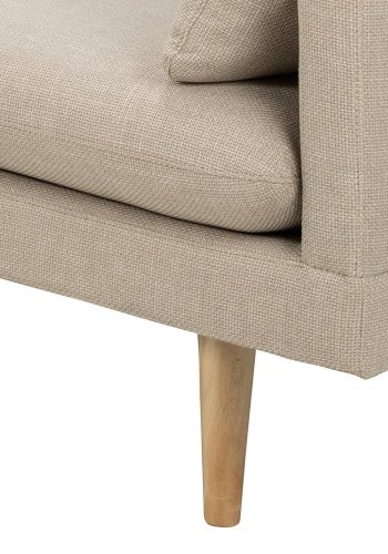 SOFAKONCEPT Cozy hjrnesofa, m. 2 puder - beige stof og natur bg