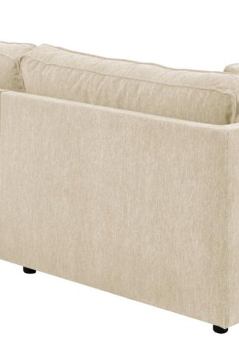 SOFAKONCEPT Cilla hjrnesofa, m. venstre hvilemodul og 5 puder - creme stof og sort polypropylen