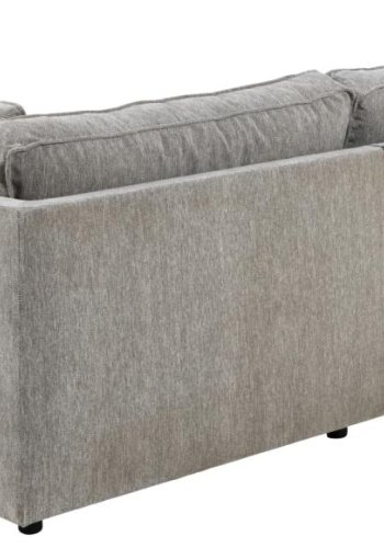 SOFAKONCEPT Cilla hjrnesofa, m. hjre hvilemodul og 5 puder - lysegr stof og sort polypropylen