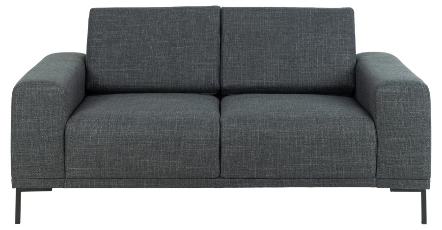SOFAKONCEPT Noora 2 pers. sofa - mrkegr stof og sort metal