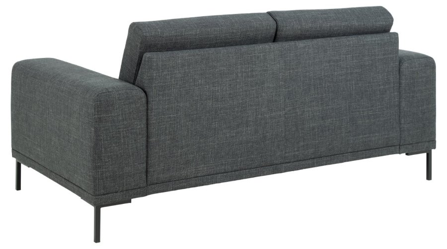 SOFAKONCEPT Noora 2 pers. sofa - mrkegr stof og sort metal
