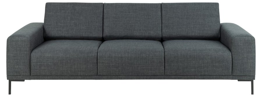 SOFAKONCEPT Noora 3 pers. sofa - mrkegr stof og sort metal