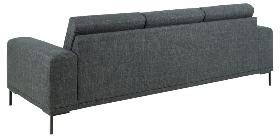 SOFAKONCEPT Noora 3 pers. sofa - mrkegr stof og sort metal