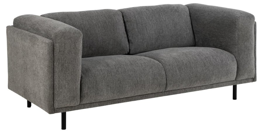 SOFAKONCEPT Elea 2,5 pers. sofa - antracitgrt stof og sort metal