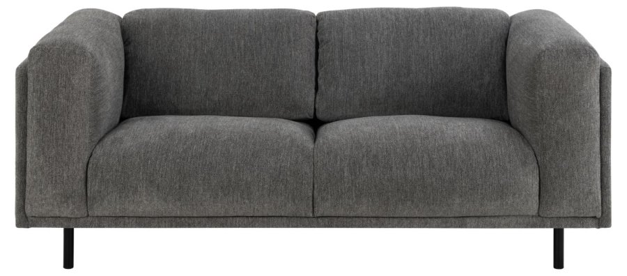 SOFAKONCEPT Elea 2,5 pers. sofa - antracitgrt stof og sort metal