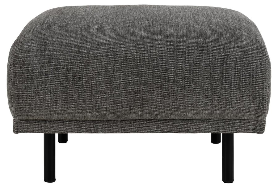 SOFAKONCEPT Elea puf - antracitgrt stof og sort metal (70x62)