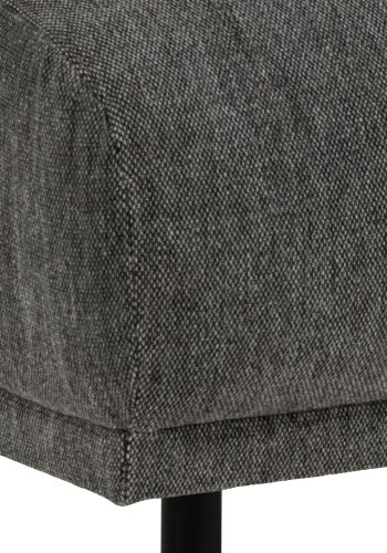 SOFAKONCEPT Elea puf - antracitgrt stof og sort metal (70x62)