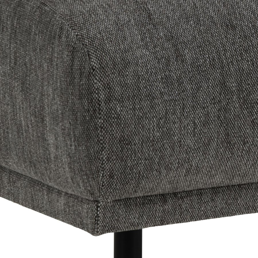 SOFAKONCEPT Elea puf - antracitgrt stof og sort metal (70x62)