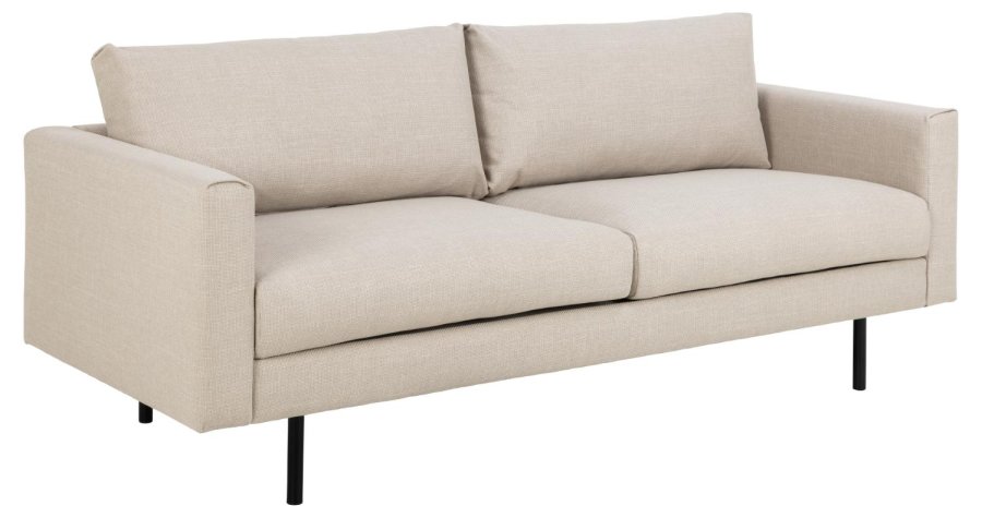 SOFAKONCEPT Toril 3 pers. sofa - beige stof og sort metal