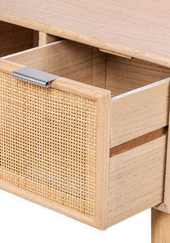 NORDLYS Akita TV-bord, m. 2 skuffer - brun rattan og tr (100x42)