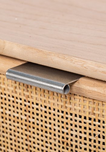 NORDLYS Akita TV-bord, m. 2 skuffer - brun rattan og tr (100x42)