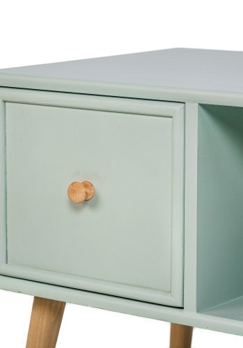 NORDLYS Akita TV-bord, m. 2 skuffer - grn tr (100x42)