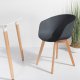 NORDLYS Alborg spisebordsstol, m. armln - sort polypropylen og natur tr