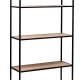 NORDLYS Arne bogreol, m. 4 hylder - brun tr og sort metal