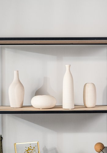 NORDLYS Arne bogreol, m. 4 hylder - brun tr og sort metal