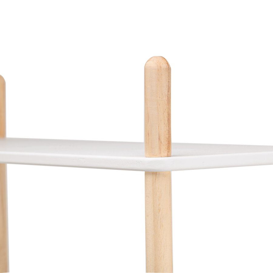 NORDLYS Auckland bogreol, m. 5 hylder - hvid og natur fyrretr