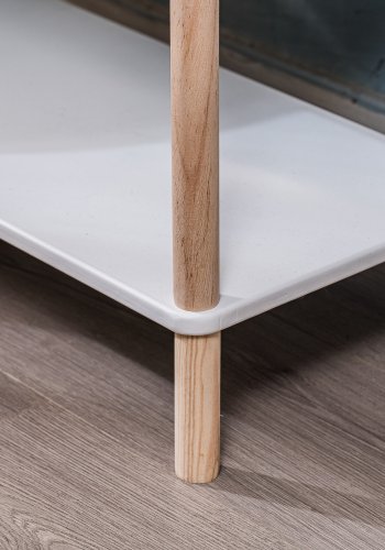 NORDLYS Auckland bogreol, m. 5 hylder - hvid og natur fyrretr