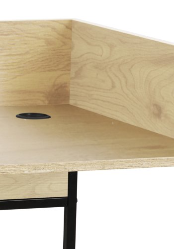 NORDLYS Benton skrivebord, m. opbevaring - beige tr og sort metal (90x48)