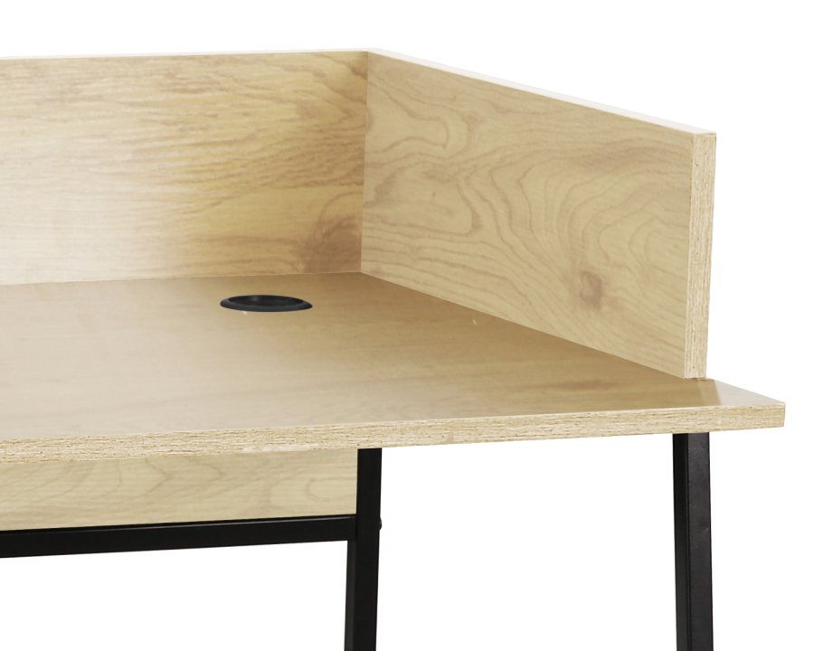 NORDLYS Benton skrivebord, m. opbevaring - beige tr og sort metal (90x48)