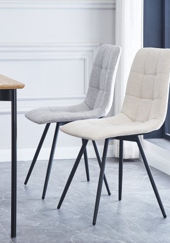 NORDLYS Bjrn spisebordsstol - beige stof og sort metal