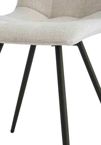 NORDLYS Bjrn spisebordsstol - beige stof og sort metal