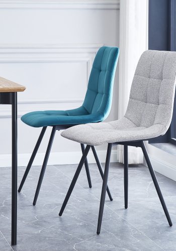 NORDLYS Bjrn spisebordsstol - gr stof og sort metal