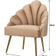 NORDLYS Bolge lnestol - beige fljl og metal