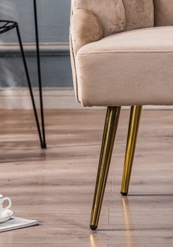 NORDLYS Bolge lnestol - beige fljl og metal